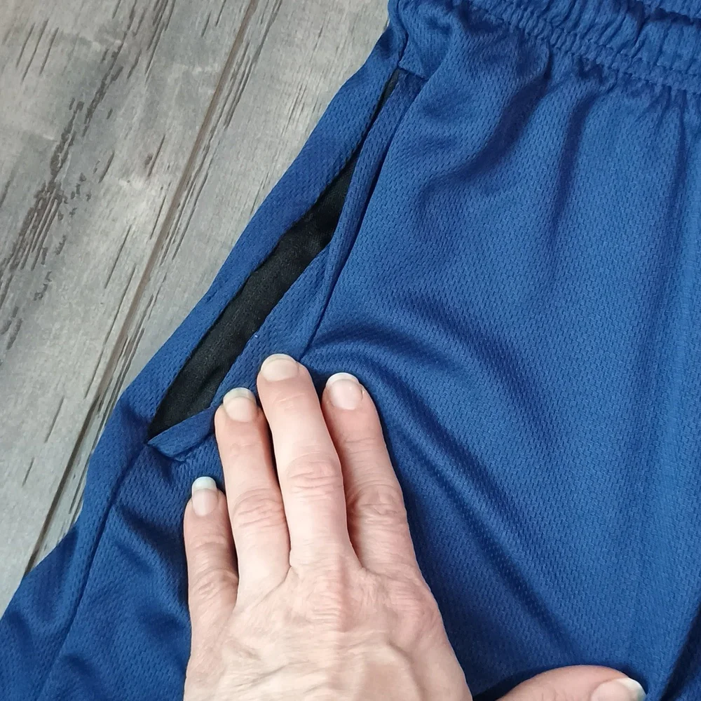 Men's Blue Athletic Pants - Picture 7 of 11